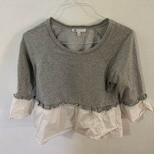 Sweatshirt with blouse bottom